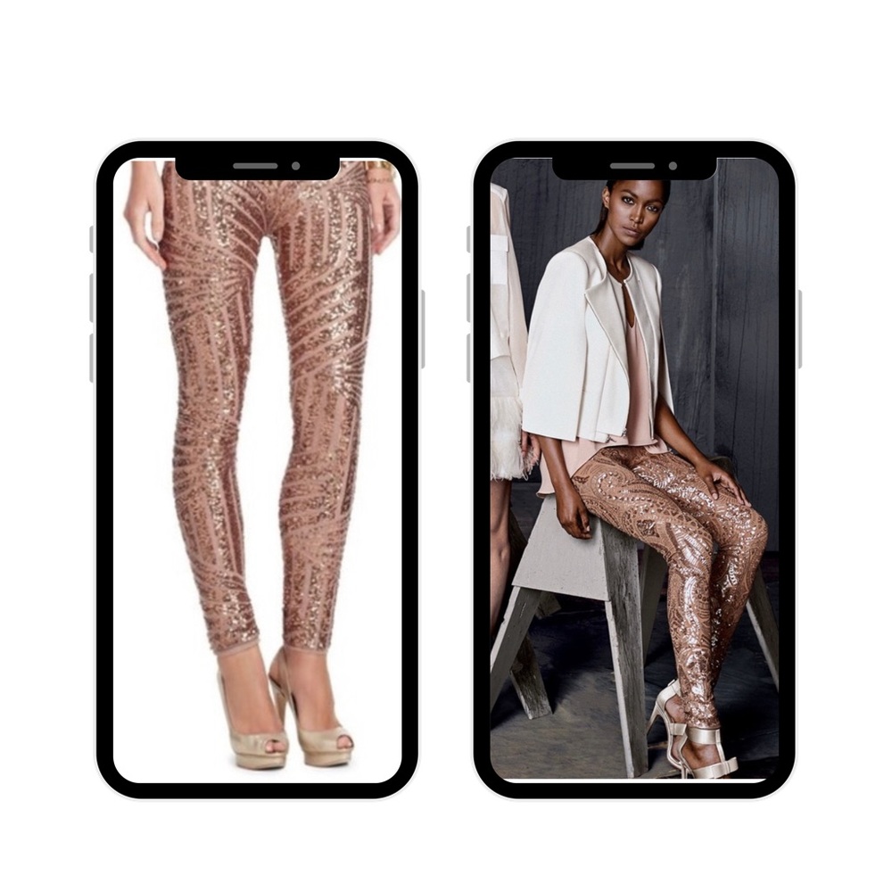 ✨VIRAL BCBG Bronze/Gold Sequin Selby Leggings✨